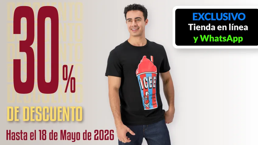 30% de descuento en toda la ropa exterior de caballeros.