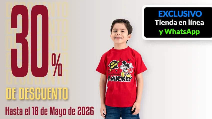 30% de descuento en toda la ropa exterior de niños