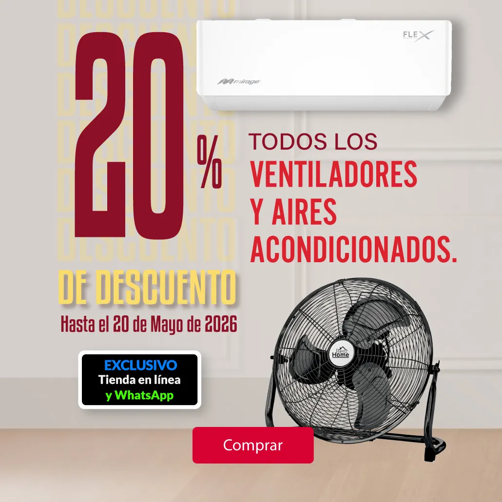 20% de descuento en todos los ventilador y aires acondicionados.
