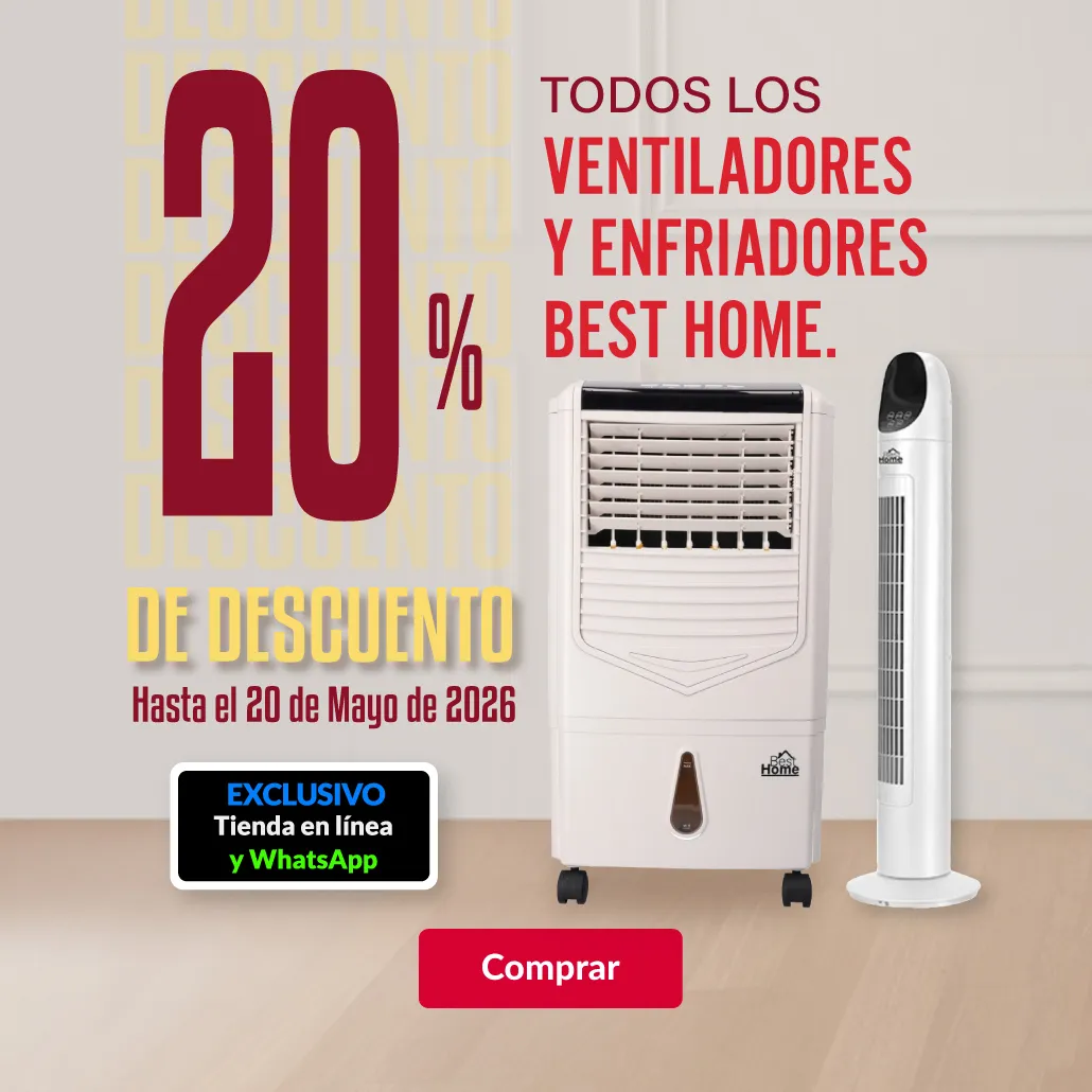 20% de descuento en todos los ventilador y aires acondicionados.
