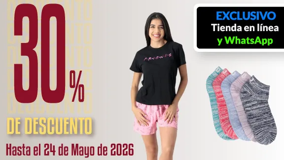 30% de descuento en ropa interior, calcetería y pijamas de mujer