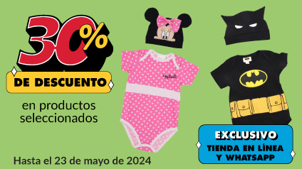 30% de descuento en productos seleccionados de ropa de Bebé