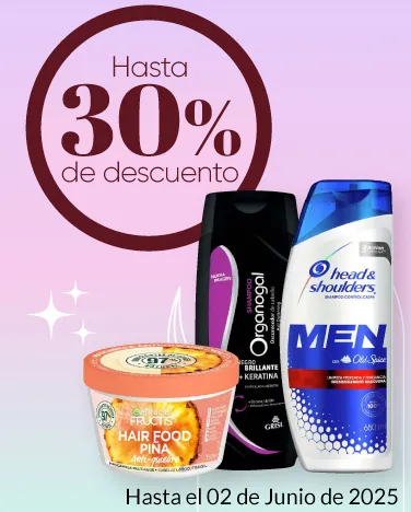 Hasta 30% de descuento en líneas de cuidado para el cabello