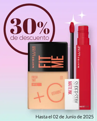 30% de descuento en cosméticos Maybelline