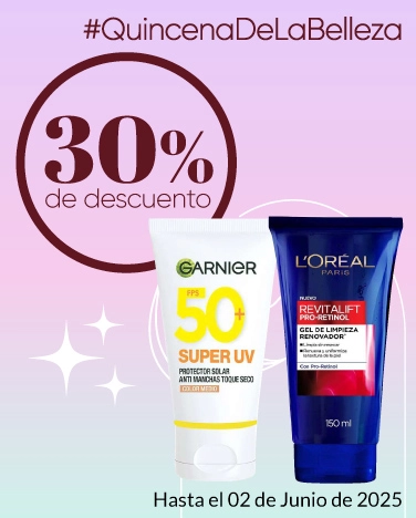 30% de descuento en tratamientos faciales Garnier y L'Oréal