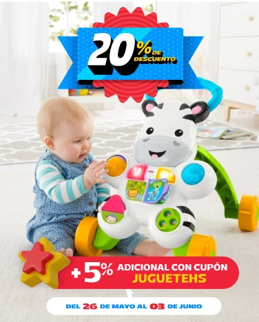 20% de descuento en juguetería +5% adicional con cupón
