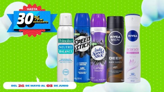 Hasta 30% de descuento en Desodorantes