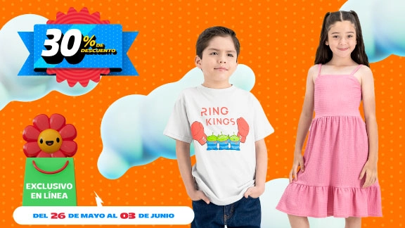 30% de descuento en ropa Infantil