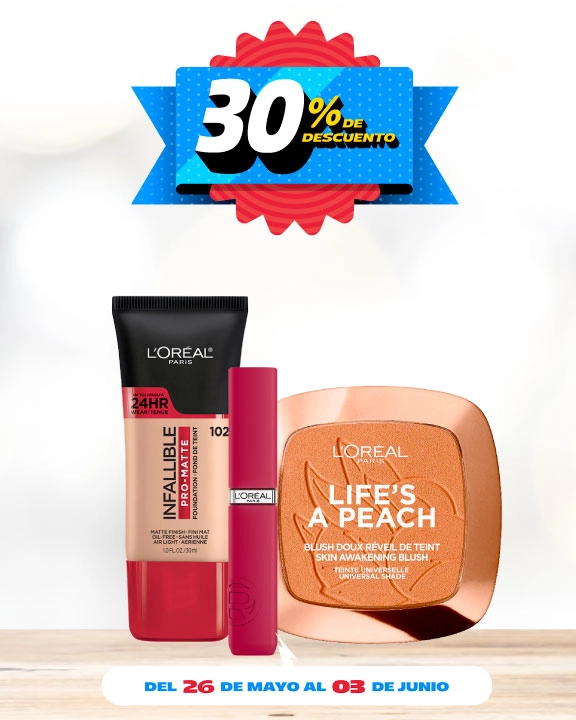 30% de descuento en cosméticos L'Oréal