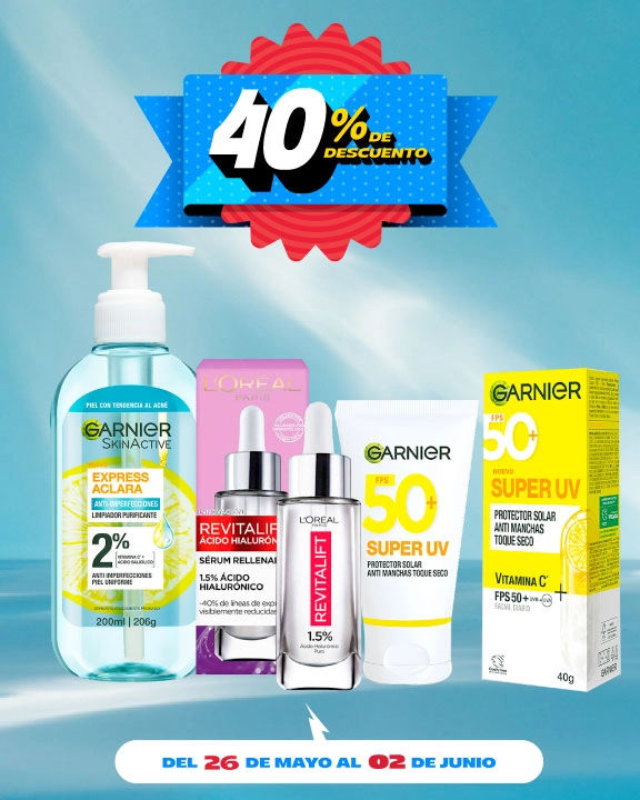 30% de descuento en tratamientos faciales L'Oréal y Garnier