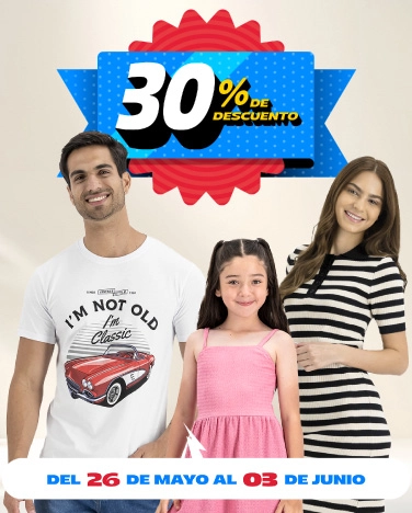 30% de descuento en Ropa para toda la familia