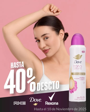 Hasta 40% de descuento en selección de desodorantes Axe, Dove y Rexona