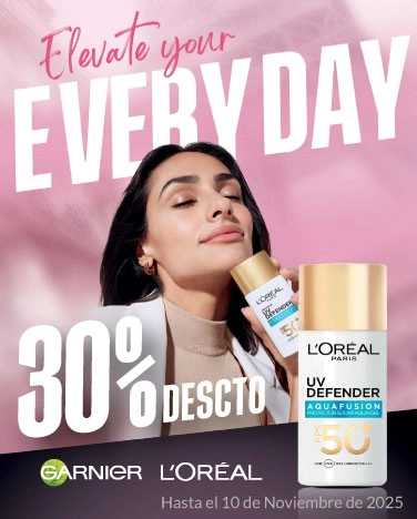 30% de descuento en todos los tratamientos faciales Garnier y L'Oréal