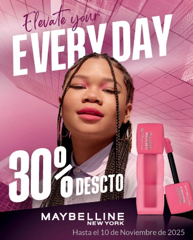 30% de descuento en todos los cosméticos Maybelline