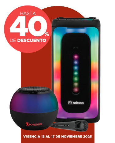 Hasta 40% de descuento en todos los bafles, bocinas y barras de sonido