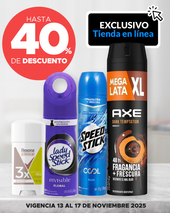 Hasta 40% de descuento en desodorantes