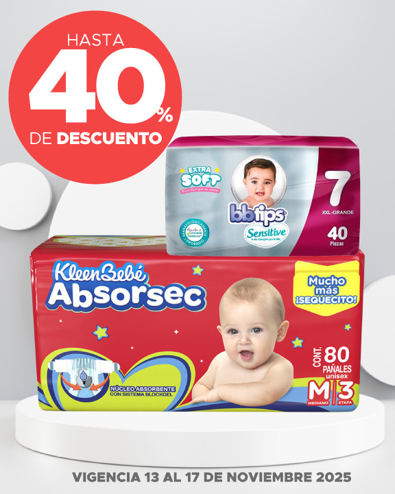 Hasta 40% de descuento en pañales para bebé