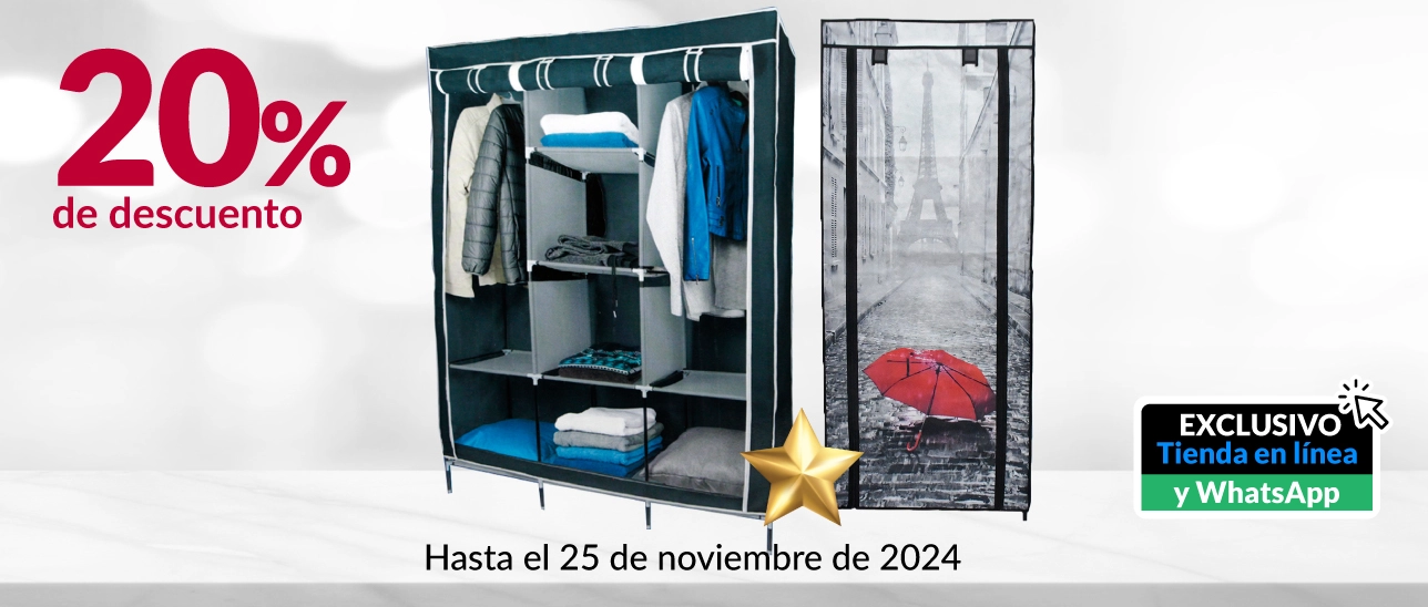 20% de descuento exclusivo en línea en todos los Closets y Zapatería