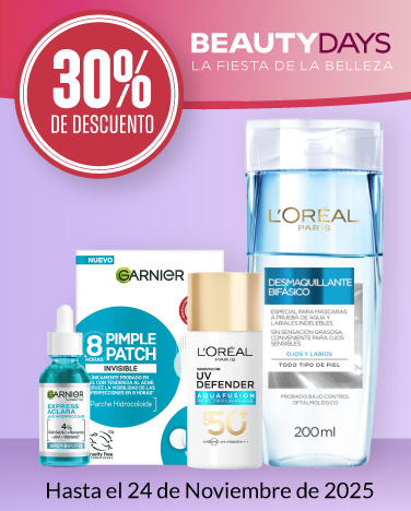 30% de descuento en tratamientos faciales Garnier y L'Oréal
