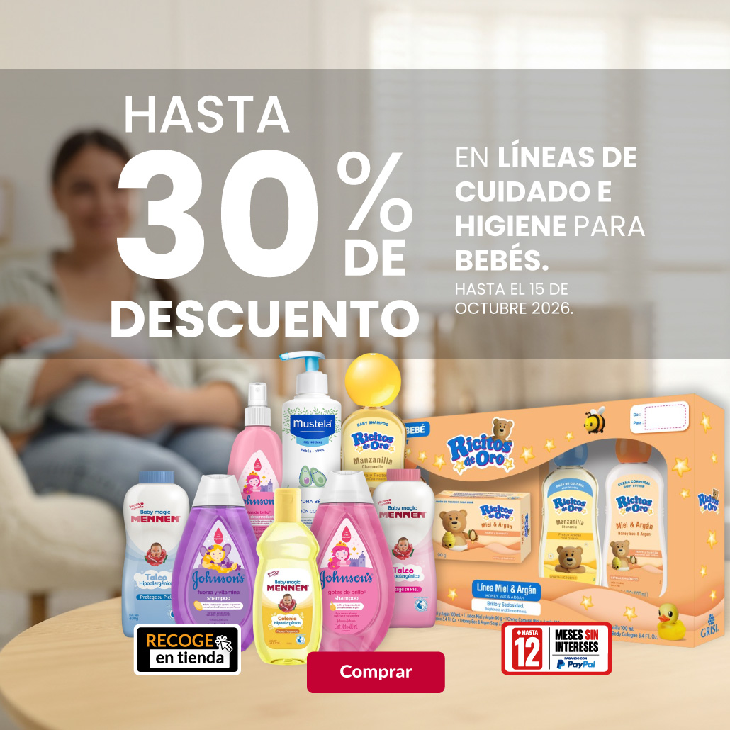 Hasta 30% de descuento en líneas de cuidado e higiene para bebés