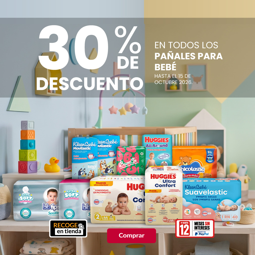 30% desc en todos los pañales para bebé.