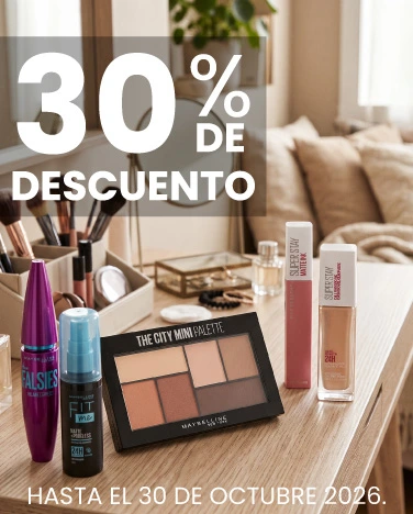 30% de descuento En todos los cosmeticos Maybelline