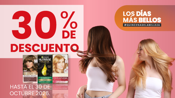 30% de descuento En todos los tintes Nutrisse, Imedia y Preference