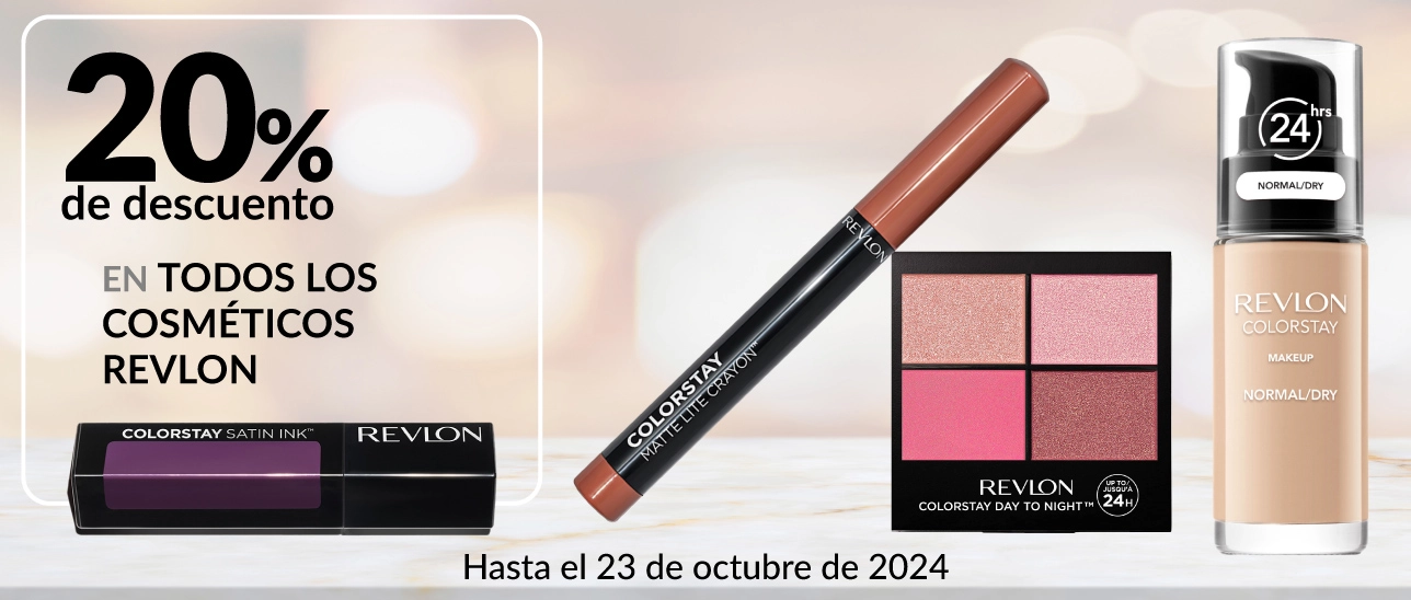 20% de descuento en todos los cosméticos Revlon