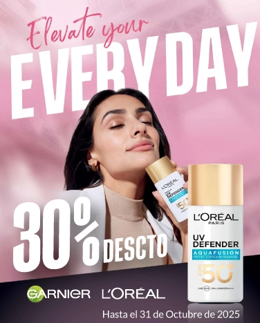 30% de descuento en todos los tratamientos faciales Garnier y L'Oréal