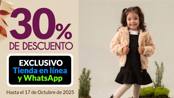 30% de descuento en toda la ropa exterior para bebés