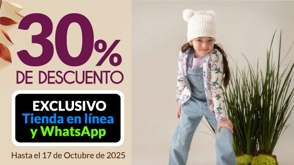 30% de descuento en toda la ropa exterior de niña
