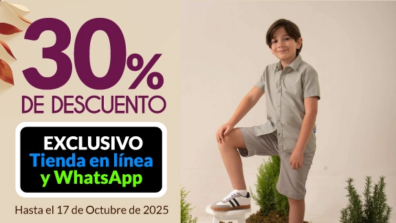 30% de descuento en toda la ropa exterior de niño