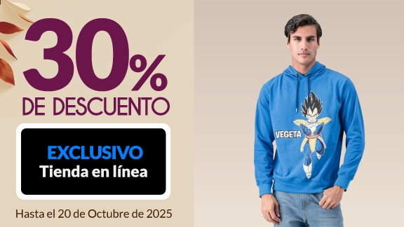 30% de descuento en todas las pijamas, hoodies, batas y camisones