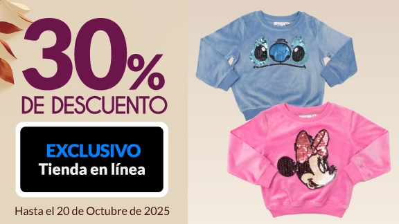 30% de descuento en todas las sudaderas y suéteres para bebés