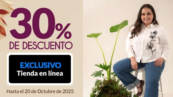 30% de descuento en todas las blusas, playeras, sacos, pantalones y shorts para damas y teens