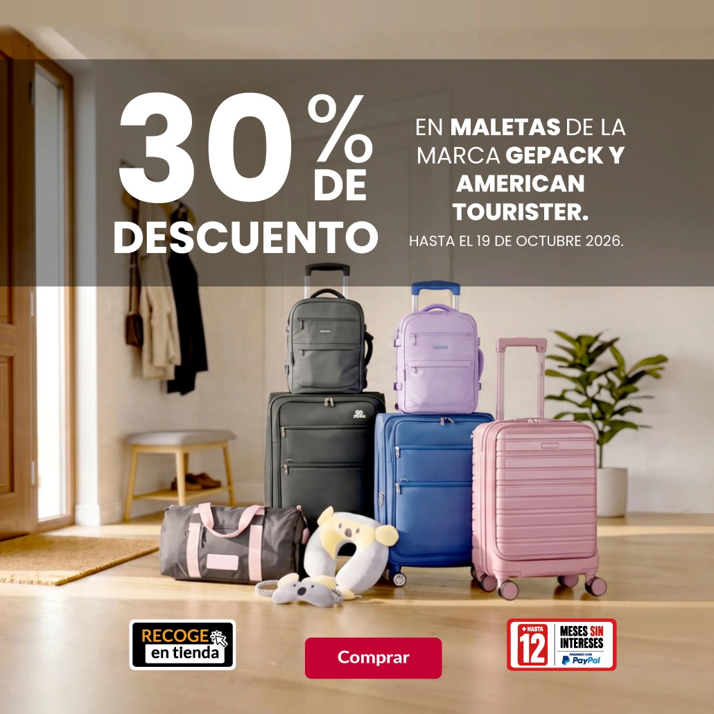 30% de descuento en maletas de la marca Gepack y American Tourister