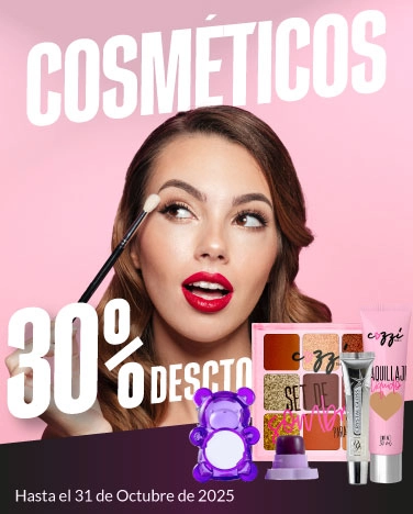 30% de descuento en todos los cosméticos