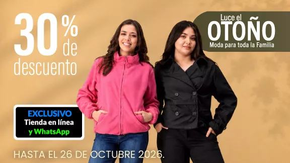 30% de descuento En todos los abrigadores para Dama