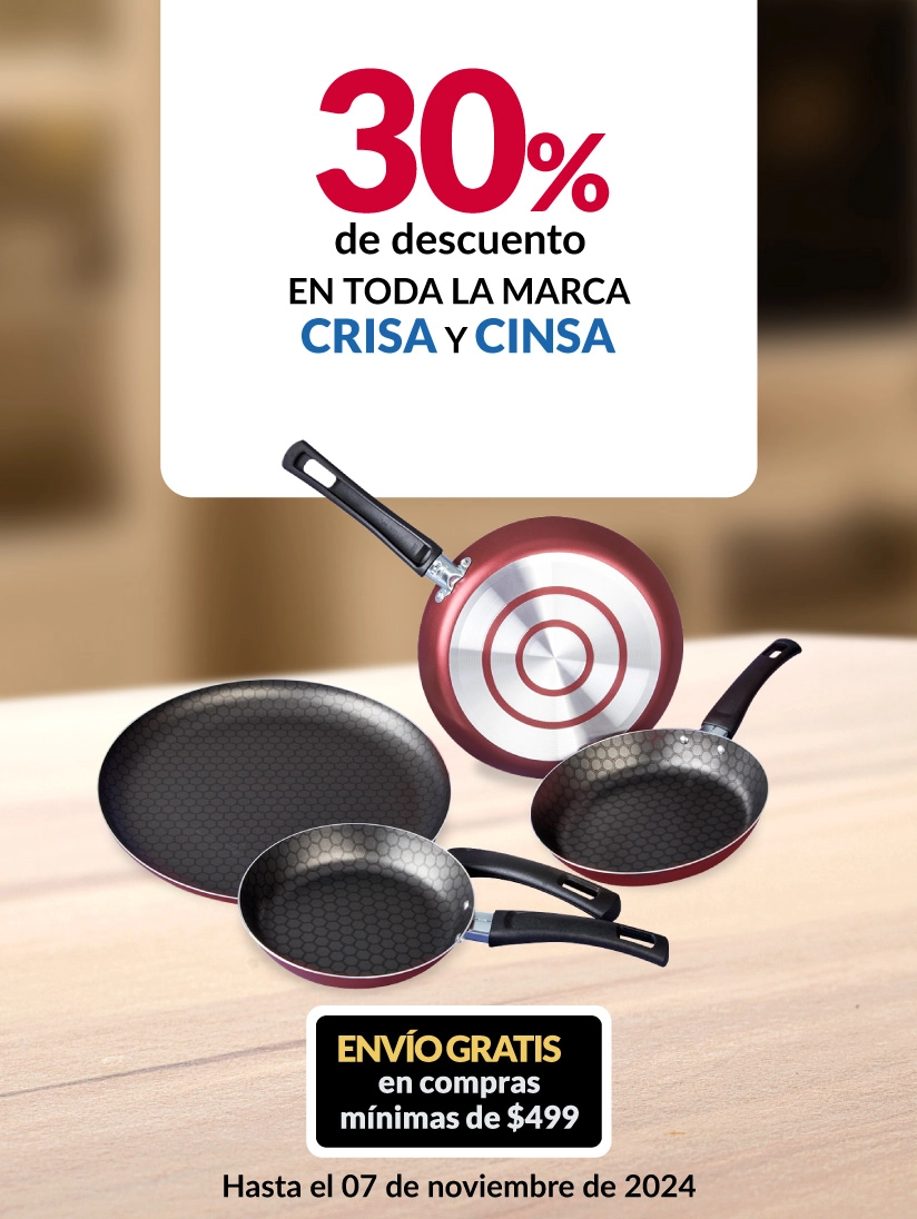 30% de descuento en toda la marca crisa y cinsa