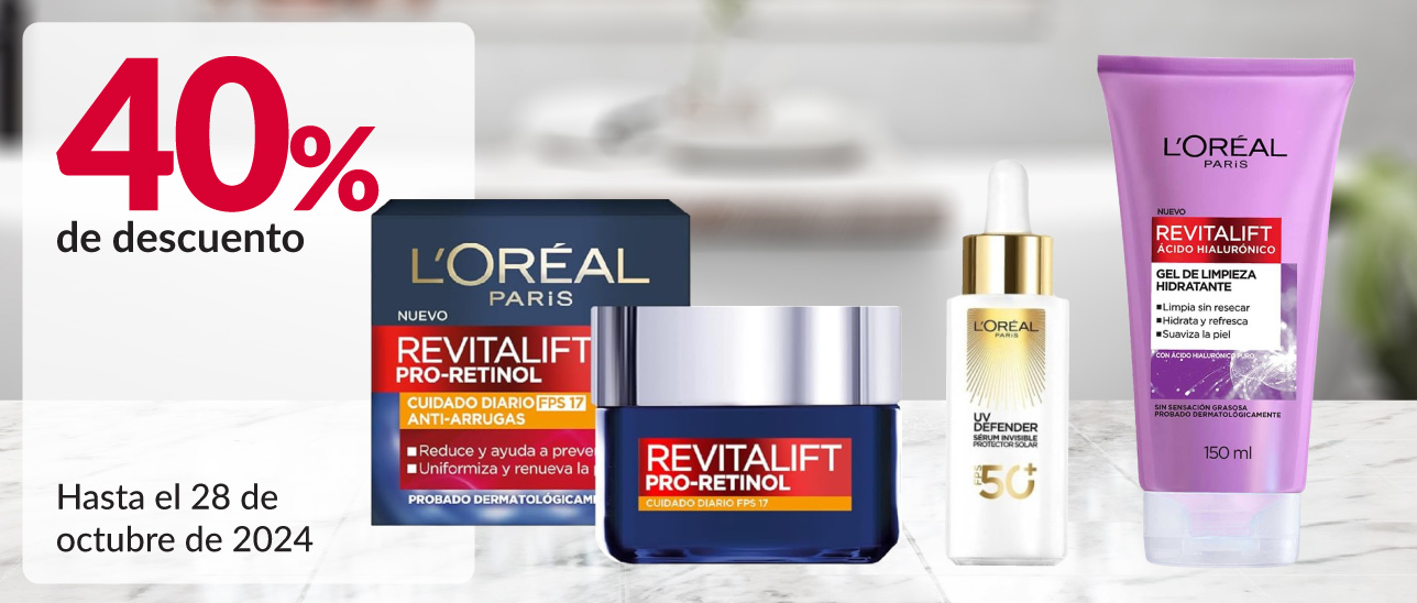 40% de descuento en todos los tratamientos faciales LOreal y Garnier 