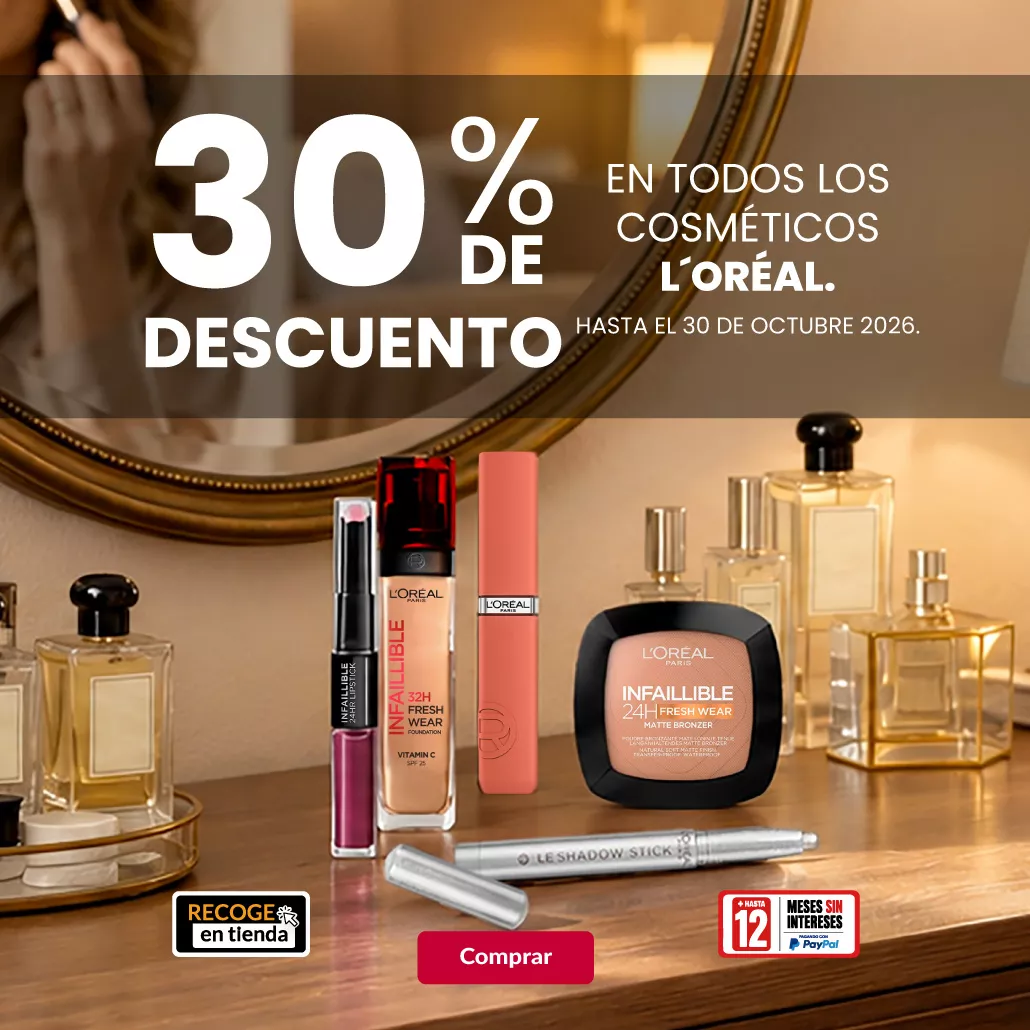 30% de descuento en todos los cosméticos Loreal