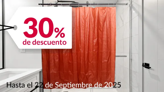 30% de descuento en todas las cortinas para baño