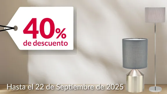 40% de descuento en todas las lámparas