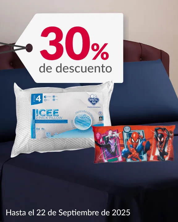 30% de descuento en todas las almohadas