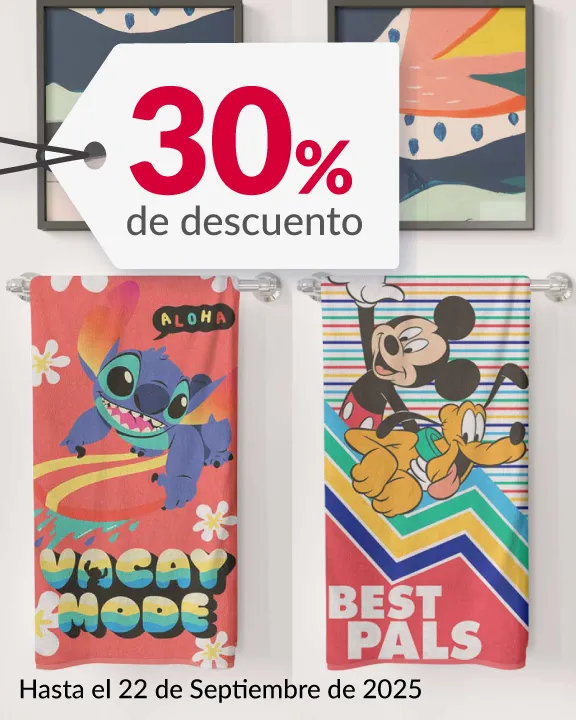 30% de descuento en todas las toallas