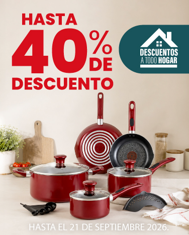 Hasta 40% de descuento En baterias de cocina y sartenes