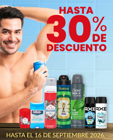 Hasta 30% de descuento En desodorantes
