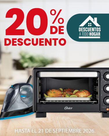 20% de descuento En Electrodomesticos de cocina y planchas