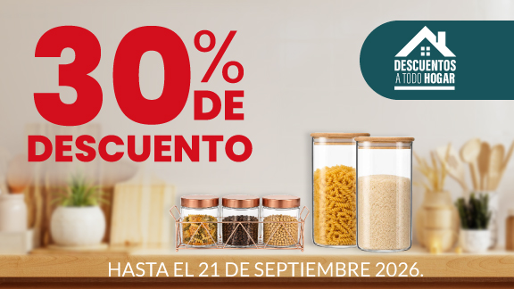 30% de descuento En todos los productos Best Home de Hogar