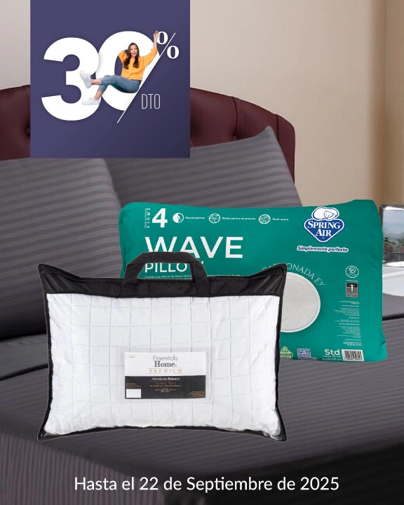 30% de descuento en todas las almohadas
